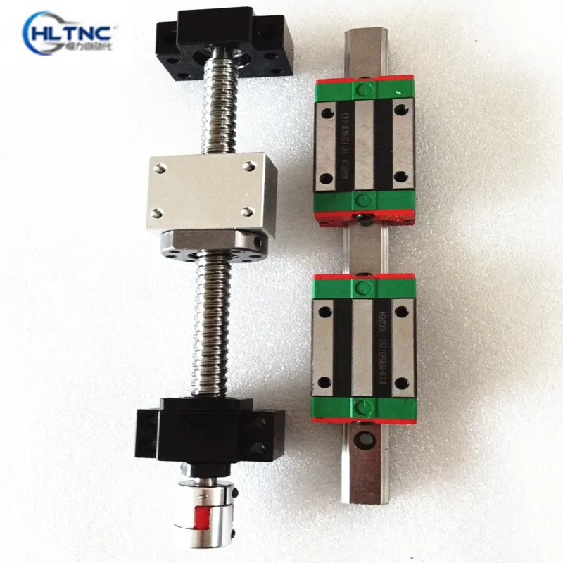 

20mm HGR20 Square Linear rails sets HGH20CA/HGW20CC+RM1605 Ballscrew SFU1605-400/600/800mm + BK/BF12 +Coupler+DSG16H CNC part