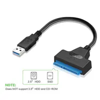 ל sata כבל 22 פין SATA III ל- USB 3.0 2.5 UASP ממיר כבל מתאם אינץ כונן קשיח עבור 2.5" SSD HDD נייד (לא תומך 3.5" HDD) (2)