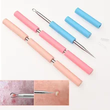 Иглы из нержавеющей стали для удаления угрей лица инструмент Экстрактор случайный цвет пор приспособление для очистки
