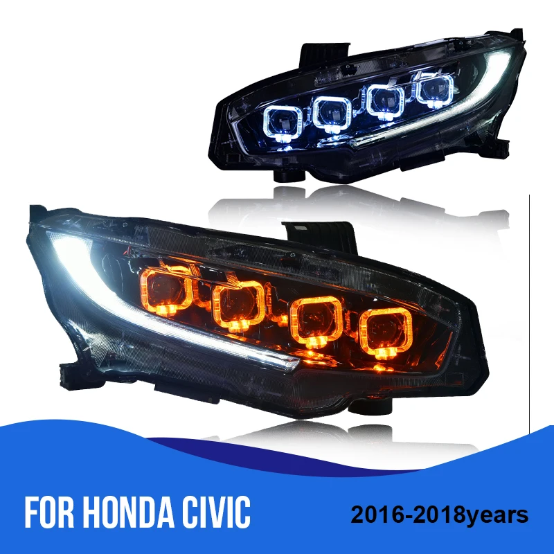 ROADOT 2 шт. автомобильный Стайлинг ходовые огни для Honda Civic 2016 2017 2018 плавное