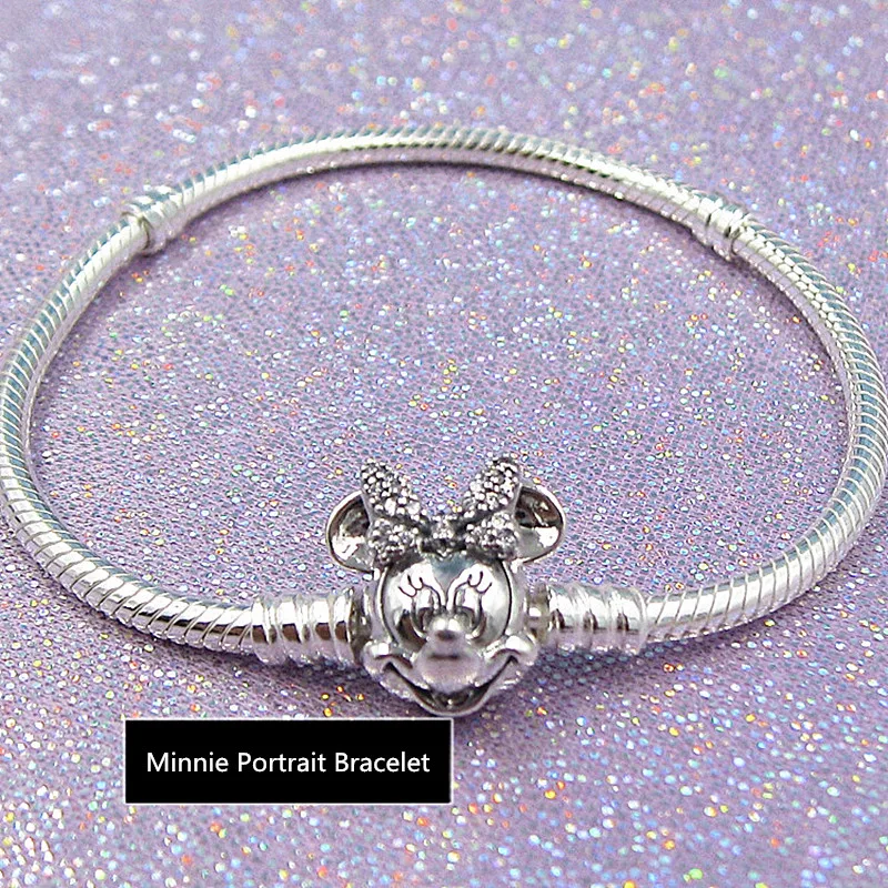 

2019 NEW Charm Carved silver bangle 925 pandoras disneys bracelets women jewelry ,1pz