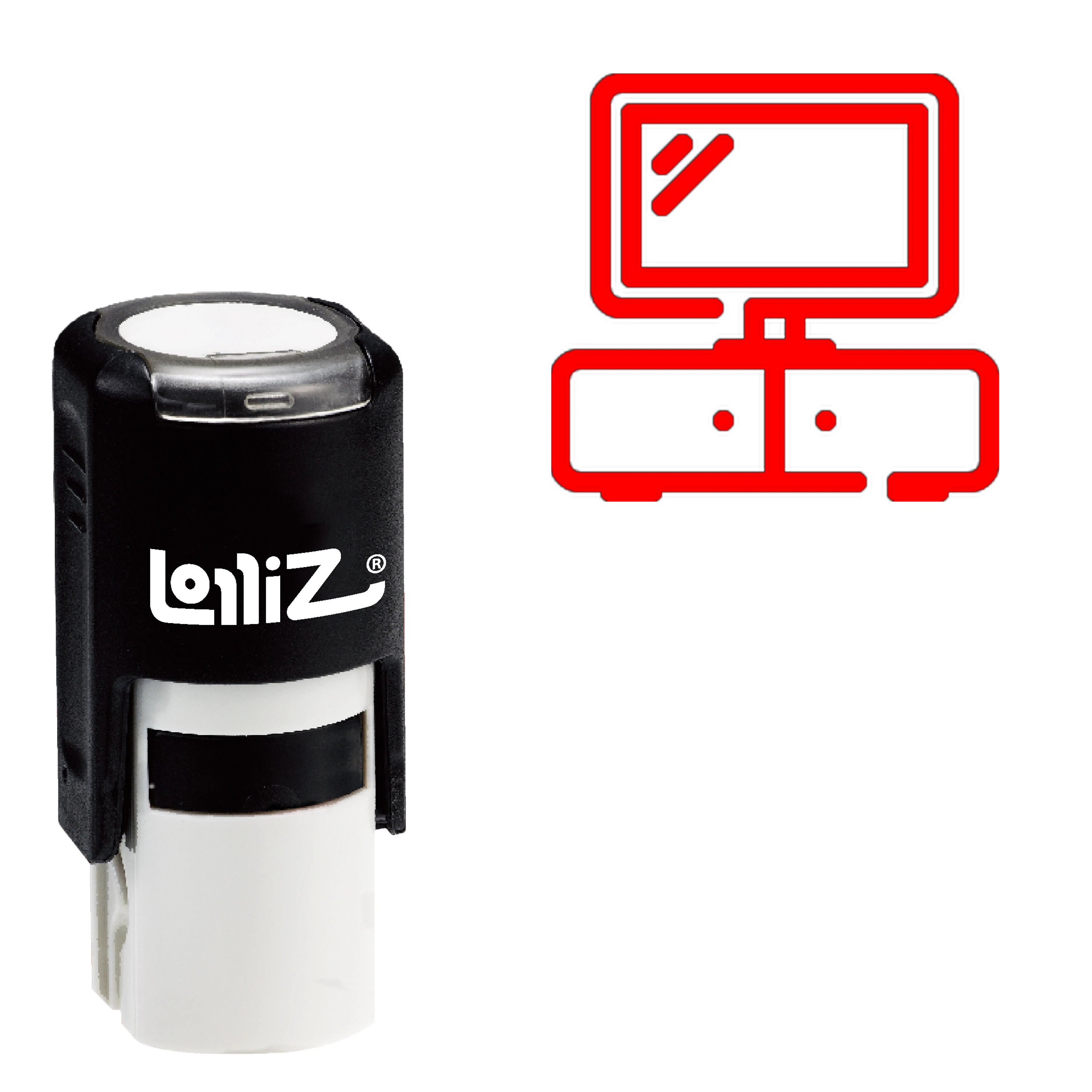 LolliZ حامل تلفاز الذاتي التحبير المطاط ختم-الحديثة رمز سلسلة