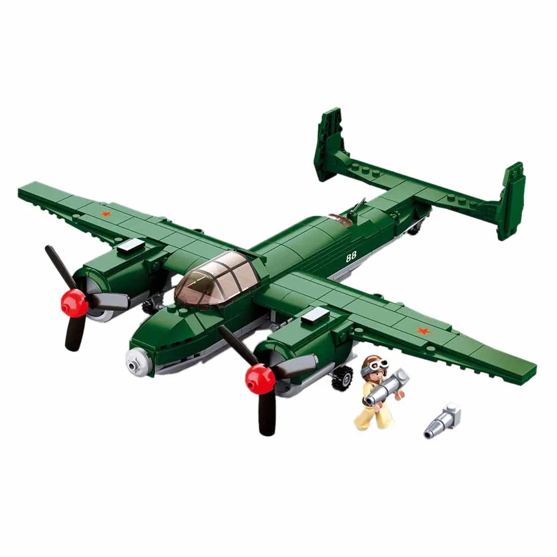 

Sluban Military Theme DIY Small Particle Model Building Block Assembly Construction Kit for Children - TU-2 Medium Bomber