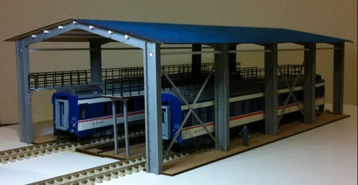 

1:87 Model Train ho scale Vehicle maintenance library diy kit architectural model material sand table model materials