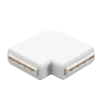 

CLAITE Solderless 4 Pin 10mm L Shape LED Connector For Connecting Corner Right Angle 3528 2811 2812 5050 RGB LED Strip