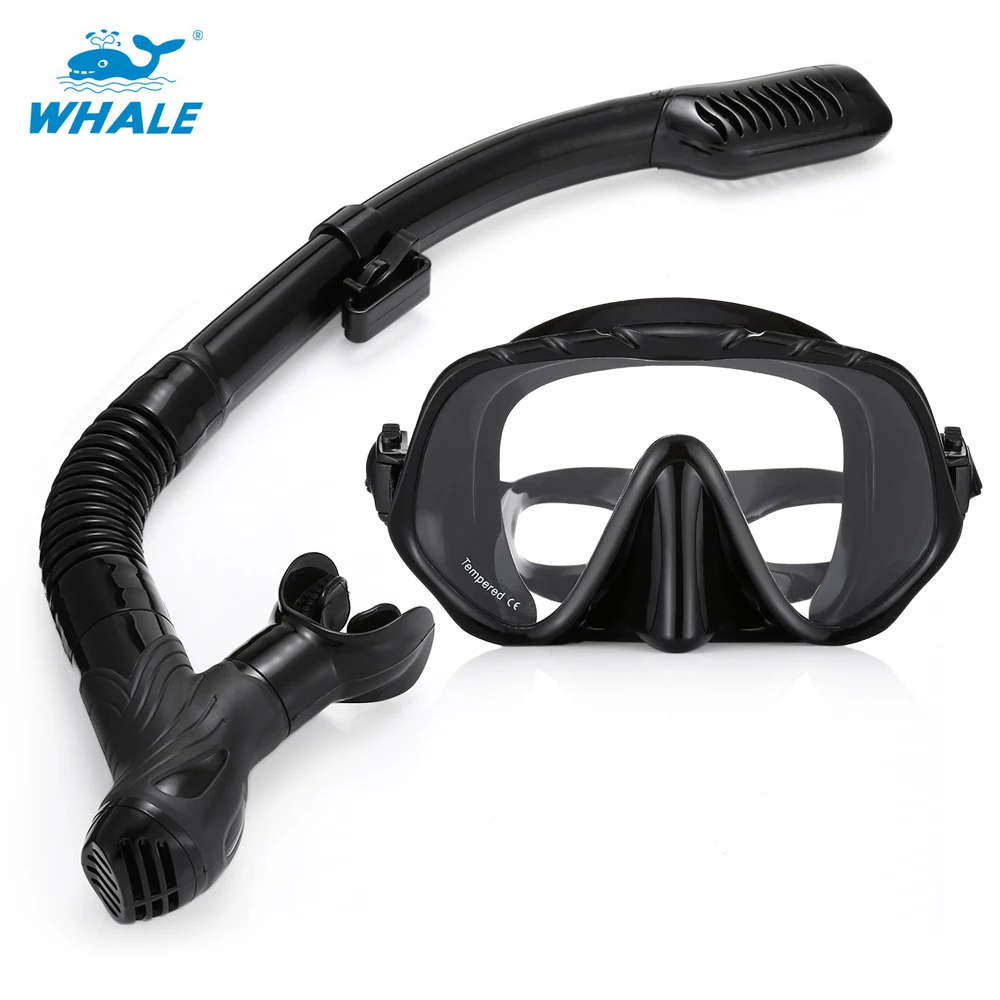 

WHALE MK1000 + SK900 Diving Masks Snorkel Glasses Set Professional Diving Snorkeling Silicone Mask For Swimming Diving