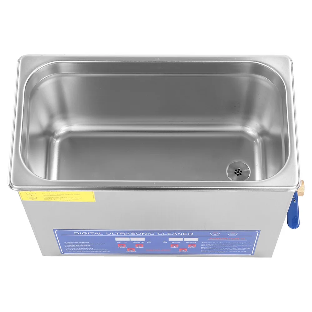 US $107.10 220v 6L Ultrasonic Jewelry Cleaner With Knob Control Timer Heater Stainless Baskets For Ring Glasses Tooth False