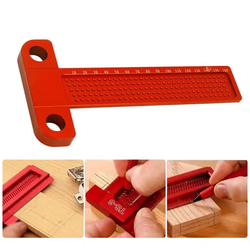

Protable New Waterproof T-160 Aluminum Alloy High Precision Woodworking Marking Ruler Measuring Tools Gauges Length 20cm/7.87"
