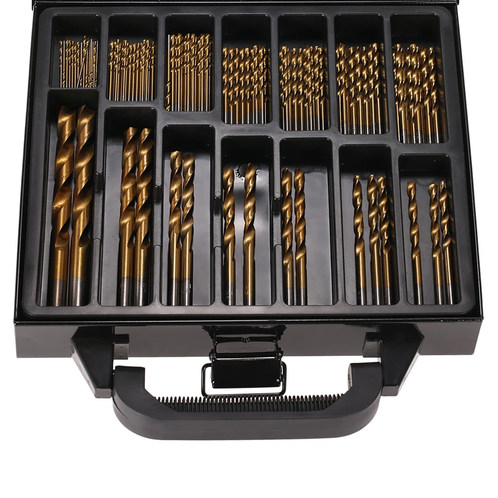 

99pcs HSS Titanium Coated Twist Drill Bit Set 1.5-10mm Twist Drills Bits Kit ferramentas hand repair dremel tools with Case Box