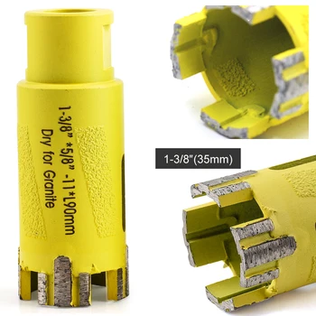 

1-3/8 inch dry diamond drill bit 35mm with Vacuum Brazed side protection for drilling stone