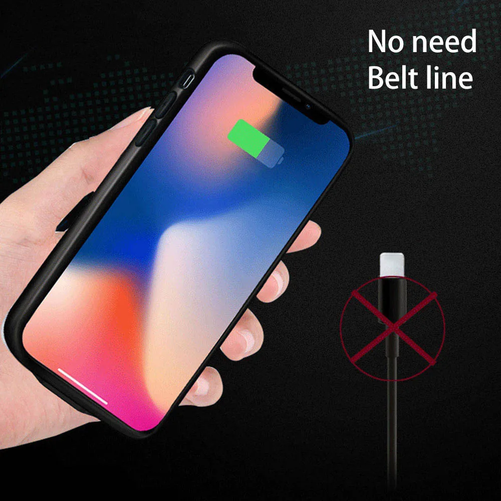 

KISSCASE Back Power Bank Case For iPhone X XS Fast Charging Light TPU Case 30000 MAH Clip Battery Charger For iPhone X XS