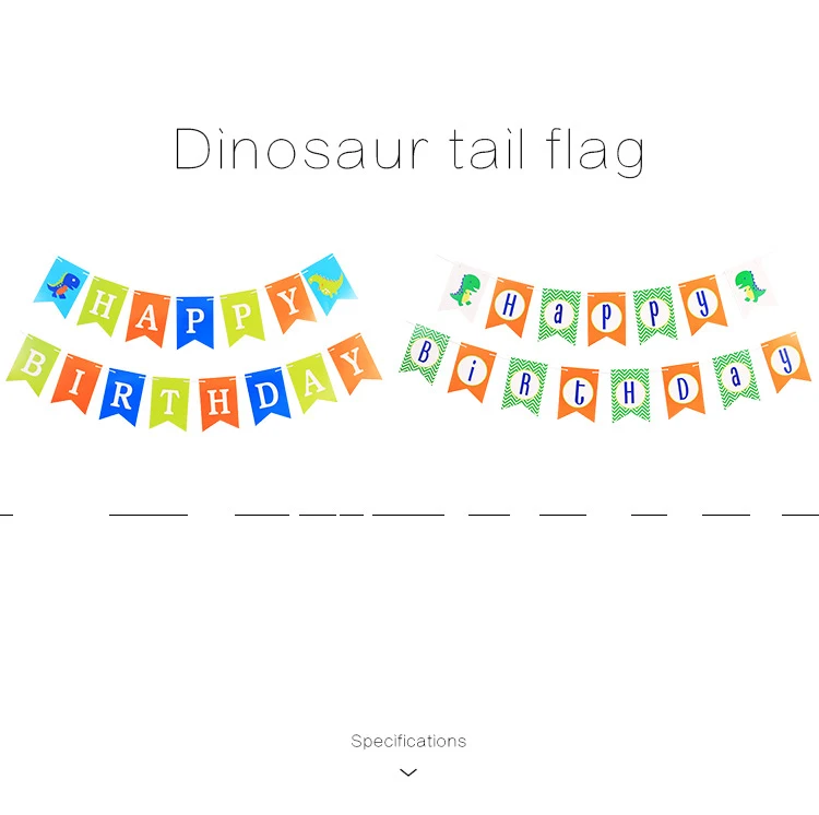 ZLJQ динозавр счастливый плакат "с днем рождения" красочная гирлянда фото реквизит для детей день рождения динозавр вечерние украшения