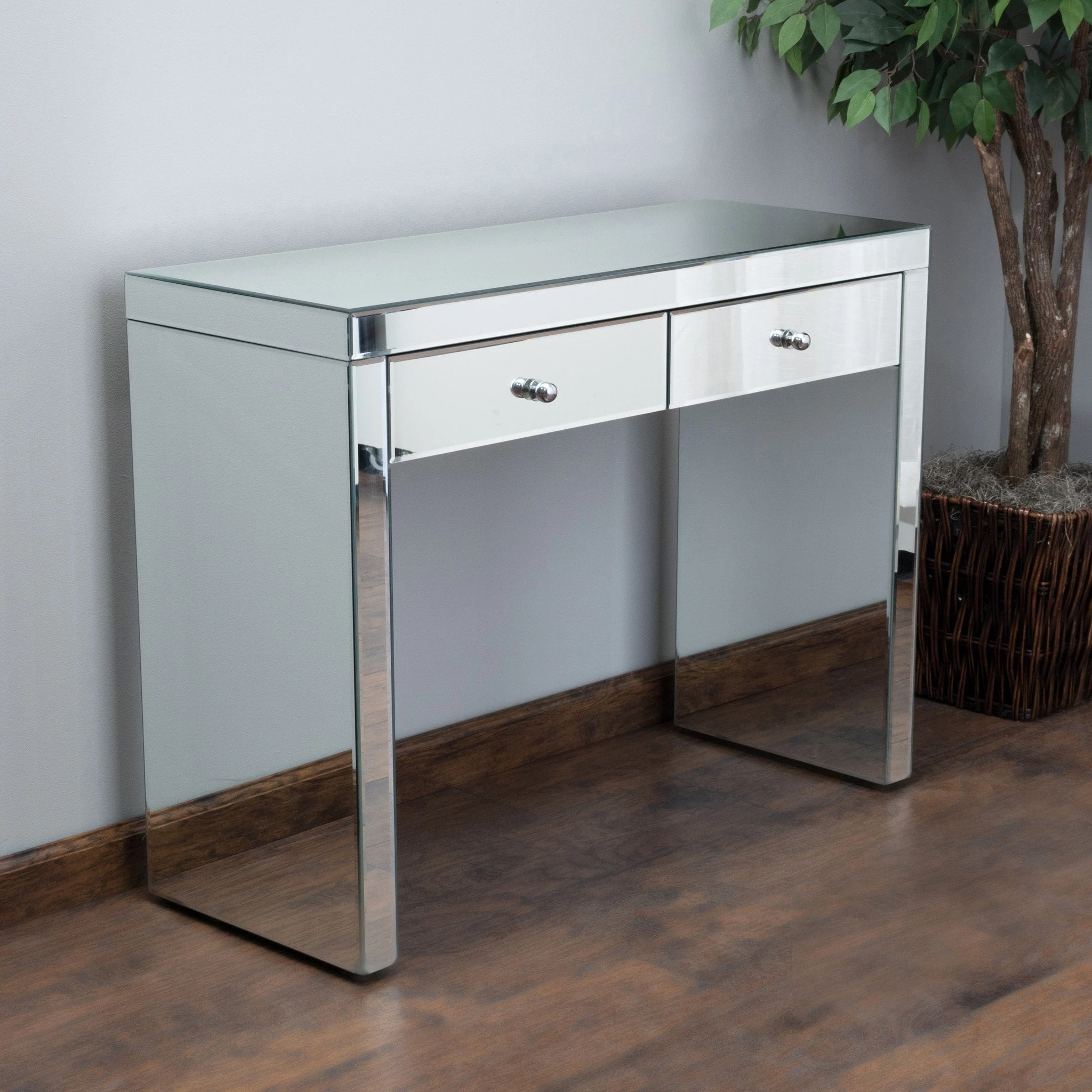Jacinda Mirrored 2-Drawer Console Table | Мебель