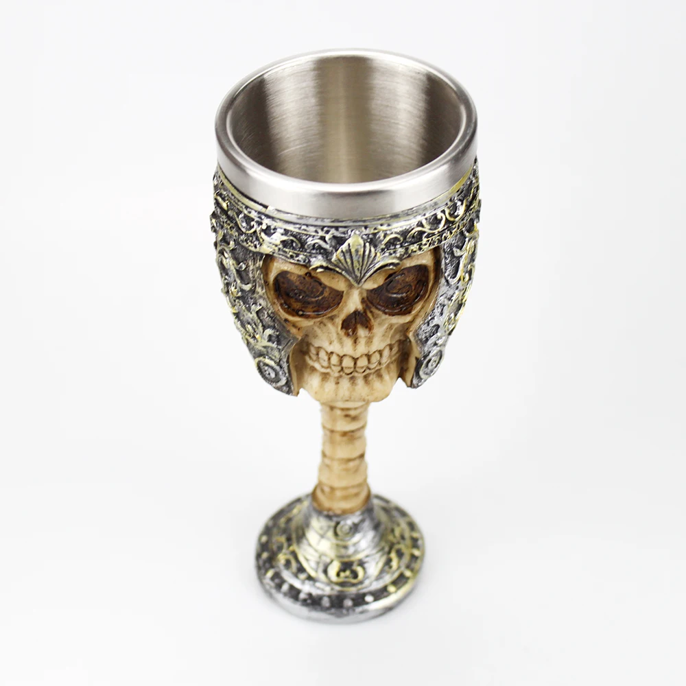 Glass Drinkware Gothic Wine Goblet Style Contain Goat Skull Viking Dragon Claw Finger Metall&Resin Wine Glass Halloween Gifts Bar Drinkware