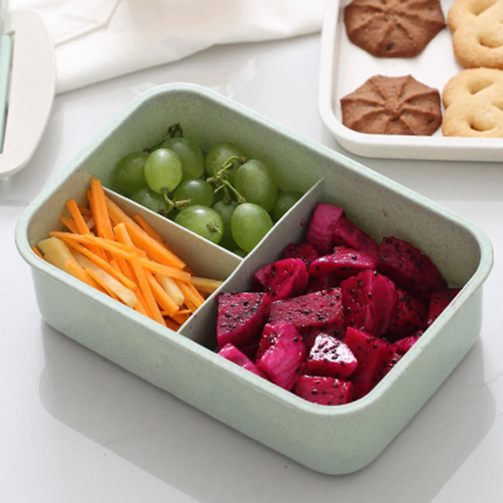 

Lunch box Wheat straw Cartoon bento box Portable Eco-friendly food storage container for kids students school Microwavable Hot