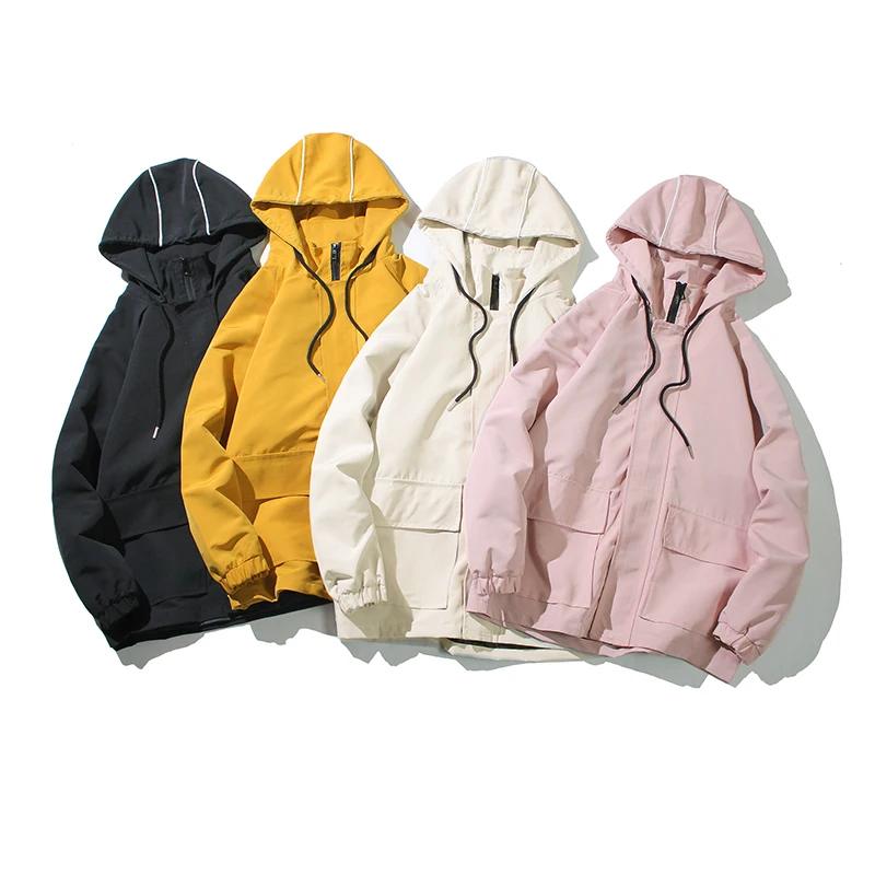 Spring New Tooling Wind Jacket Men Fashion Solid Color Casual Hooded Jacket Man Streetwear Hip Hop Loose Bomber Jacket Male Spring New Tooling Wind Jacket Men Fashion Solid Color Casual Hooded Jacket Man Streetwear Hip Hop Loose Bomber Jacket Male