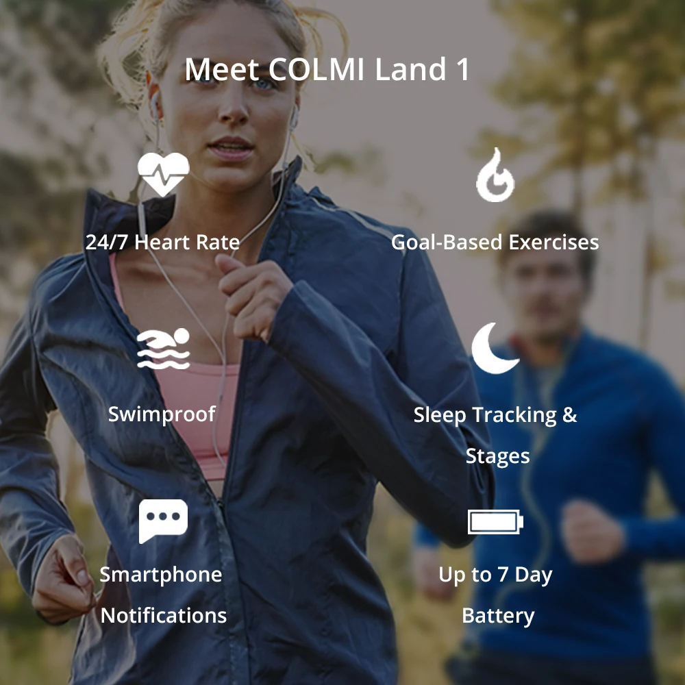 Colme de tierra 1 PANTALLA TÁCTIL reloj inteligente IP68 impermeable Bluetooth Deporte fitness tracker hombres reloj inteligente para IOS Android Teléfono - 2