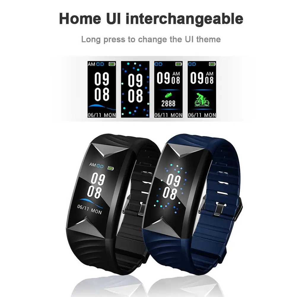 

0.96 Inch Color Screen Smart Bracelet Bluetooth Sports Step Counting Heart Rate Blood Pressure Health Monitoring IP67 Waterproof
