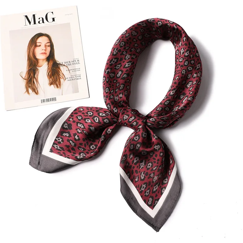 animal print scarf 2019 new arrival women silk scarf square small neckerchief fashion hair scarves foulard bandana femme