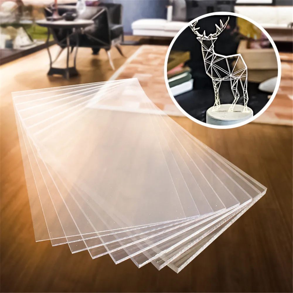 Clear Perspex Acrylic Precision Cut Sheet Plexi glass for PMMA Thermo Plastic 210mmx148mmx8mm