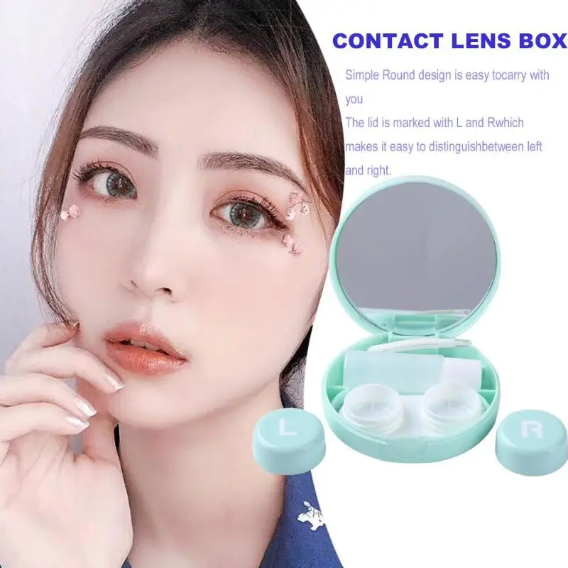 

Portable Plastic Fashion Travel Contact Lens Case Set Glasses Wearing Tools