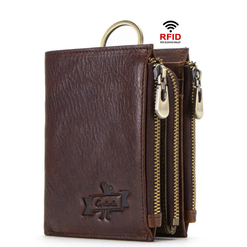 

2019 Vintage Men's Wallets Brand Cowhide Man Short Wallet Genuine Leather Removable Small Change Package Card Holders Coin Purse