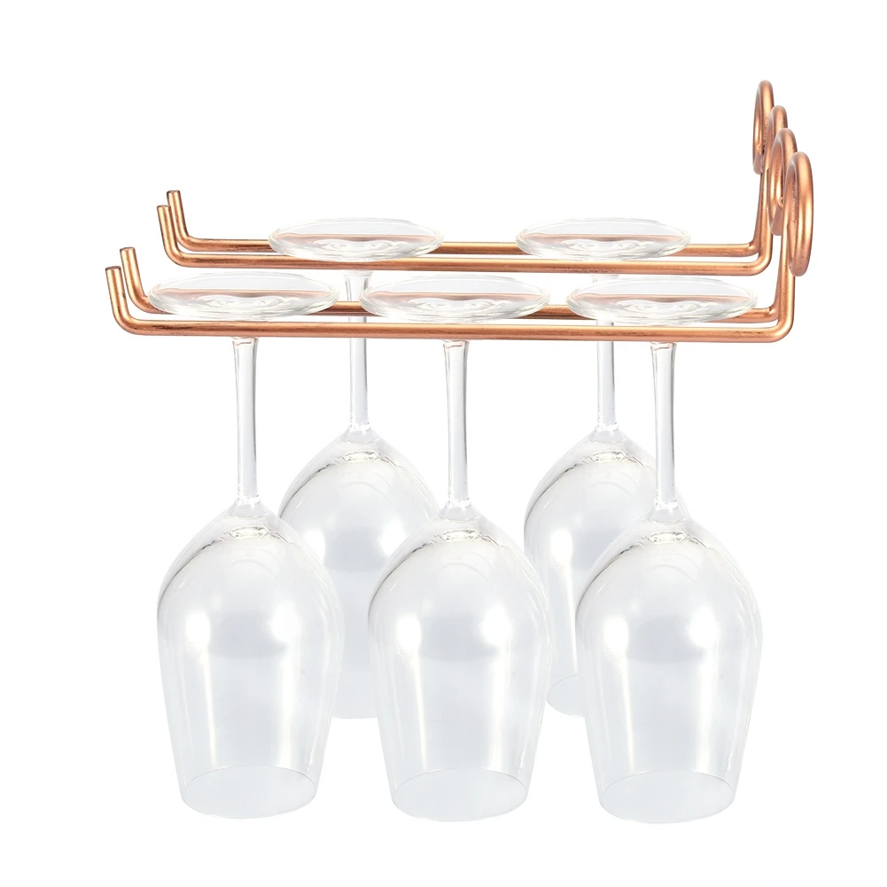 

Stemware Hanging Wine Glass Cup Rack Shelf for Kitchen Living Room Display Stand 07