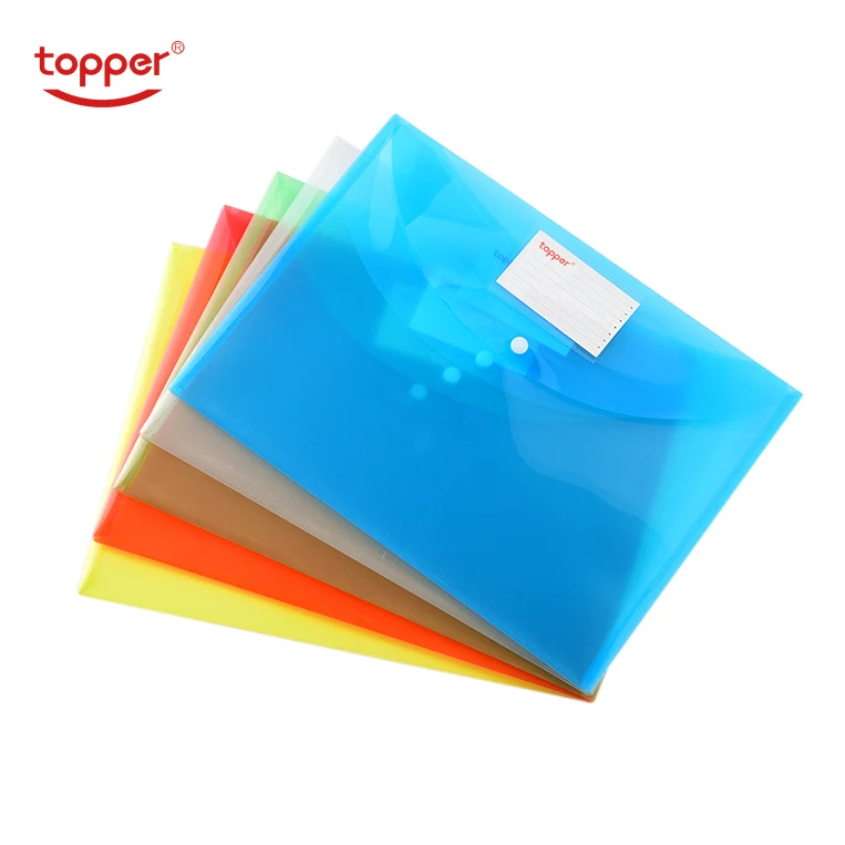 

5pcs/set freeshiping FC/A4 sizeTransparent Plastic document bag file Folders Filing Paper Storage Office School Supplies filebag