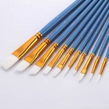 10 шт./компл. акварель гуашь перламутровая кисти для живописи маслом разных приспособление для удаления из нейлона и акрила, Краски набор кистей для школы товары для рукоделия