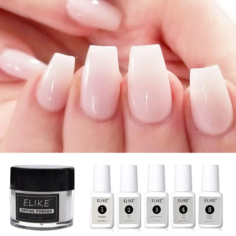 Buy ELIKE dipping powder nails system 10g long lasting color clear gel  polish no need UV light dipping powder DIY nail salon design Online at  Lowest Price in Ubuy Nigeria. 32983783735