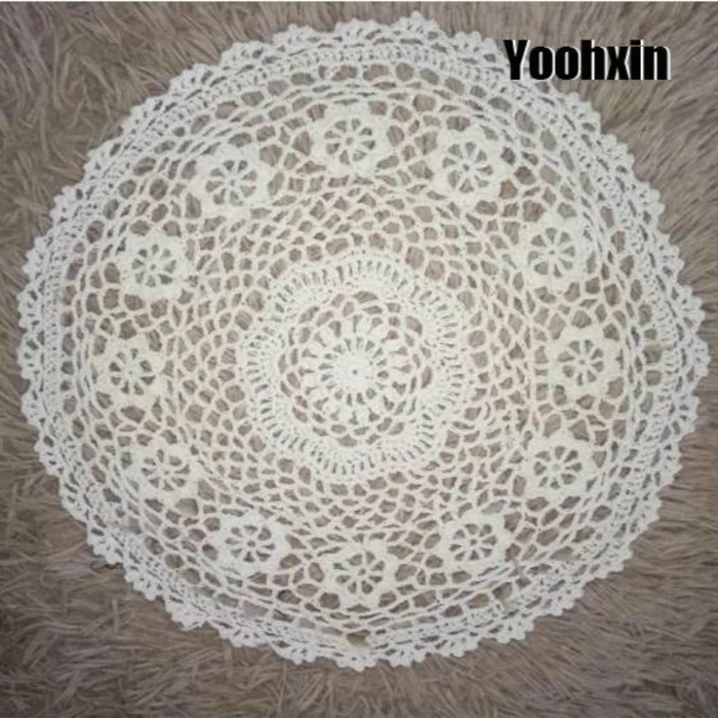 

New Round Lace Handmade Cotton Table Place Mat Crochet Placemat Pad Wedding Drink Coaster Tea Pan Cup Mug Dining Doily Kitchen