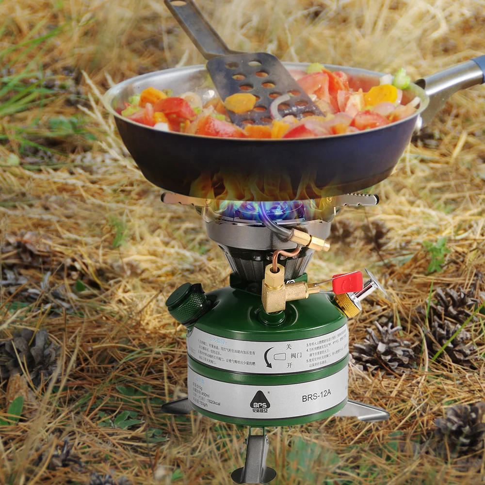 

BRS Newest Portable Camping Gasoline Stove Picnic Oil Stove Cooker Burner with Empty Gas Tank Fuel Bottle and 8-Plate Windshield