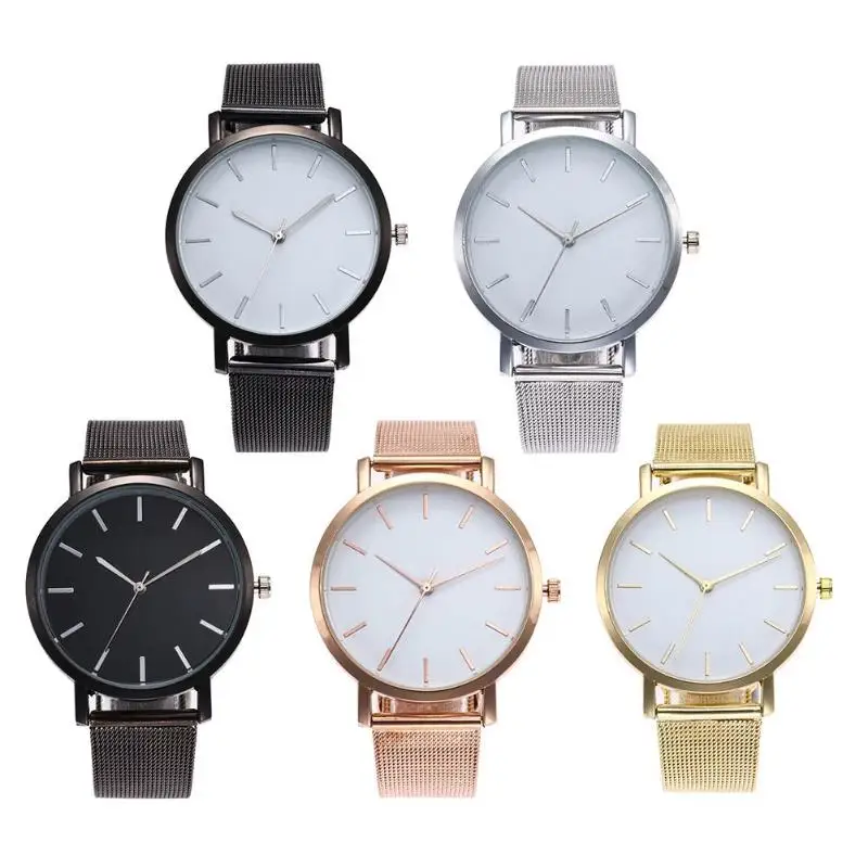 

Fashion Women Alloy Quartz Watch Simple Girls Steel Mesh Strap Watches Gift
