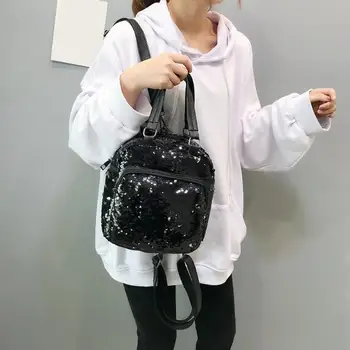 

Female Mini Bling Casual Multifunction Sequins School Backpacks Lady Women Travel Teenage Girls Shining Satchel Shoulder Bags
