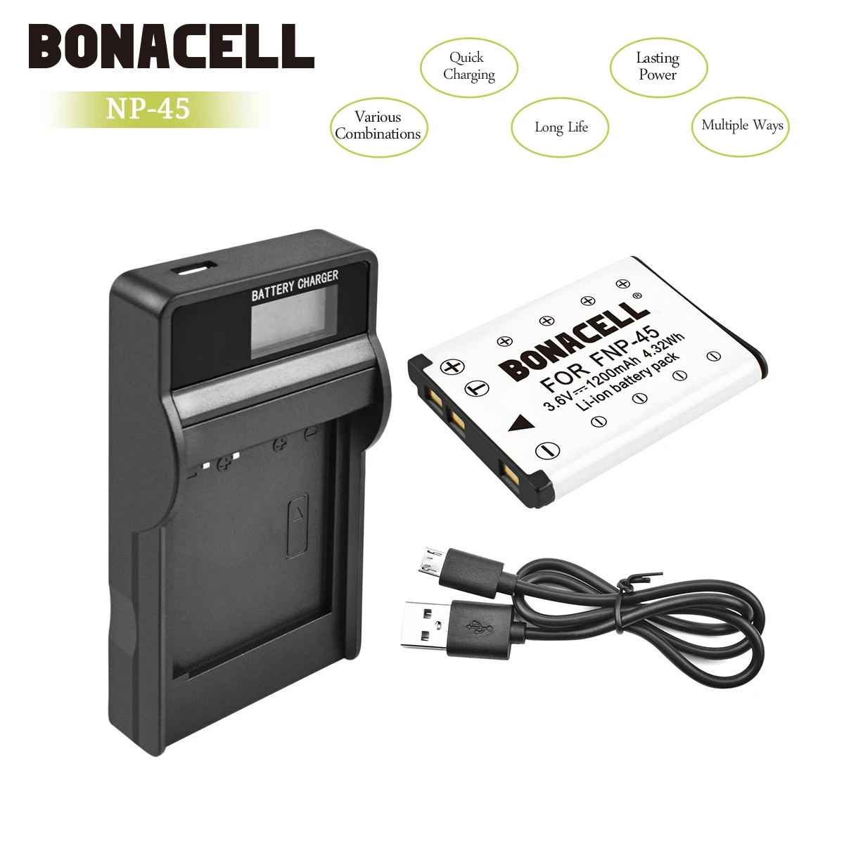 Bonacell Li-40B Li ion аккумулятор 40B 42B Батарея+ ЖК-дисплей Зарядное устройство для цифровой камеры Olympus Li-42B NP-45 для Nikon EN-EL10 D-Li108 NP-80 CNP80 KLIC-7006 L50