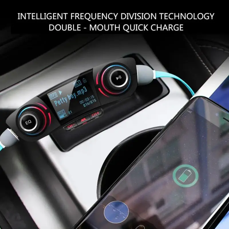 Беспроводной Bluetooth 4 0 Hands free автомобильный fm трансмиттер Dual USB Зарядное устройство