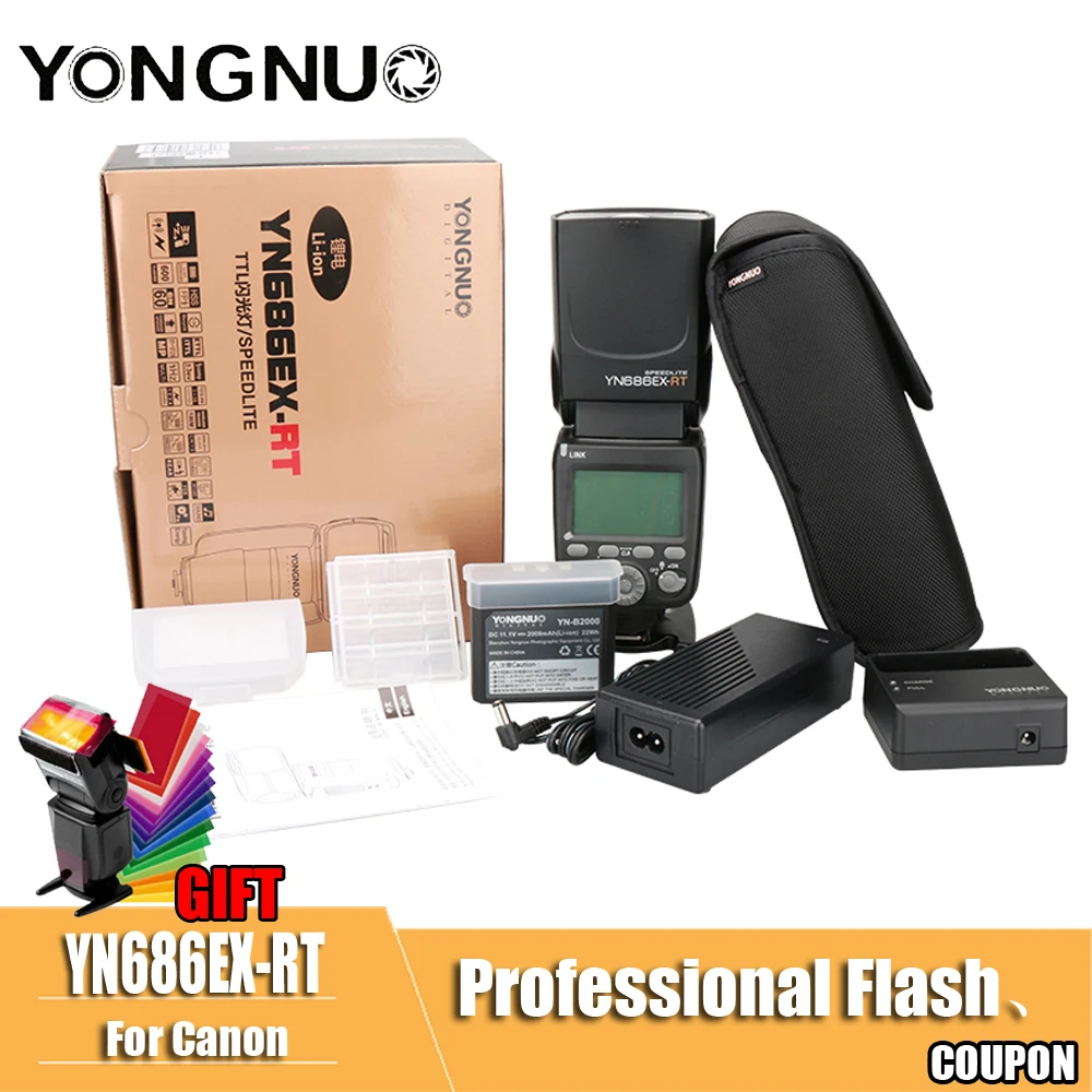 

Yongnuo YN686EX-RT YN686 EX RT with 2000mAh Li-ion Battery Flash Speedlite GN60 2.4G Wireless HSS 1/8000s Light YN686 for Canon