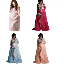 Платья для беременных для фотосессии шифоновое кружевное платье для беременных фотография для беременных женщин юбка в сетку одежда