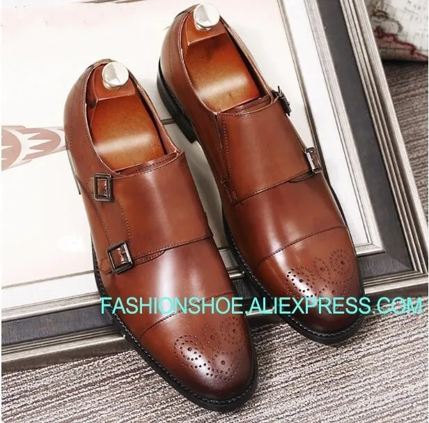 

Hot New Brogue Carved Shoes Cow leather Mans Handmade Oxfords Goodyear Leather Shoe