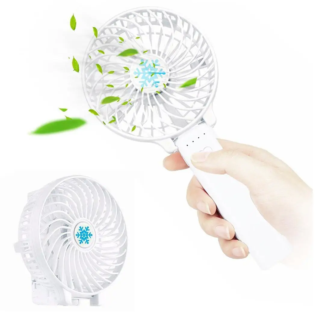 Mini Portable Handheld Desk Fan Cute Cooler Cooling USB Rechargeable 3 Modes Speed Fan,White