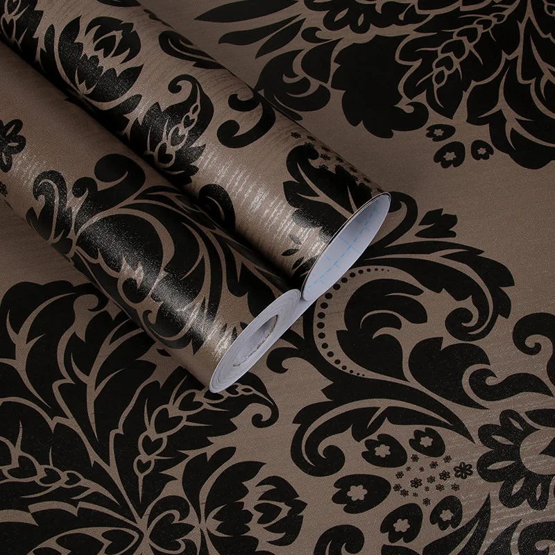 10m European Pvc Waterproof Self-adhesive Damascus Wallpaper Bedroom Home Renovationtv Background Wall Sticker Papel De Parede