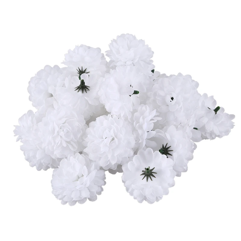 30pcs Daisy Artificial Fake flower Silk Spherical Heads Bulk Wedding Party Decor,White 30pcs Daisy Artificial Fake flower Silk Spherical Heads Bulk Wedding Party Decor,White