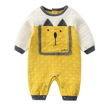 

Baby hoodie boy's cartoon slip-on warm cotton climbing suit