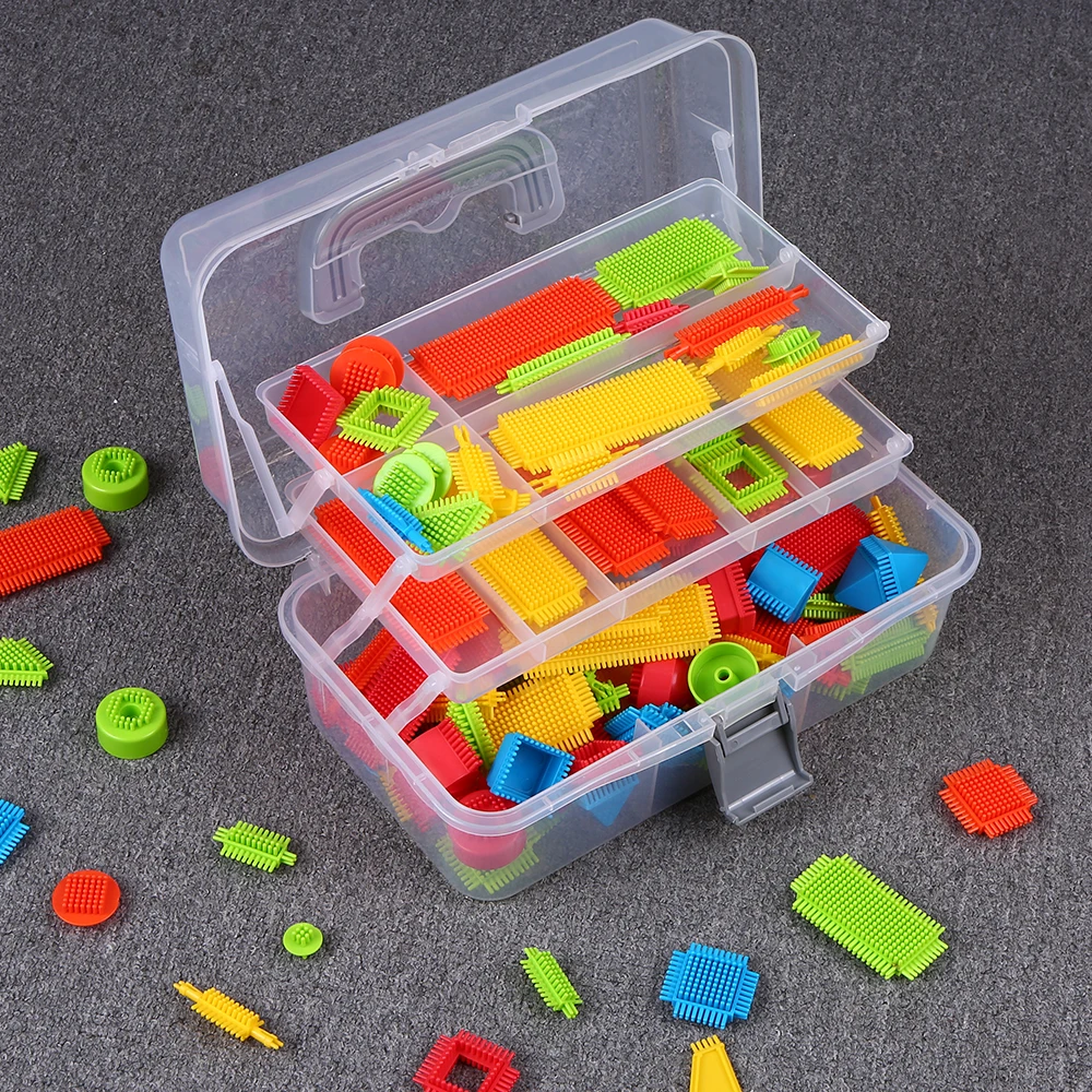 3 Layer Storage Box Multiple Compartments Folding Plastic Storage