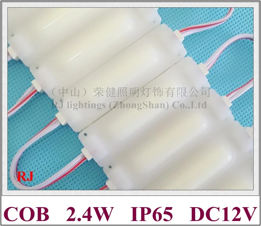 

injection LED module light waterproof with wide angle lens aluminum PCB DC12V 2.4W COB 6 chips IP65 CE ROHS 69mm*19mm*8mm