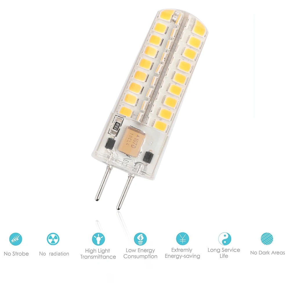 12V G6.35 72-светодиодный светильник 7W SMD2835 кремния теплый белый эквивалент 60W галогенная лампа для дома светильник ing