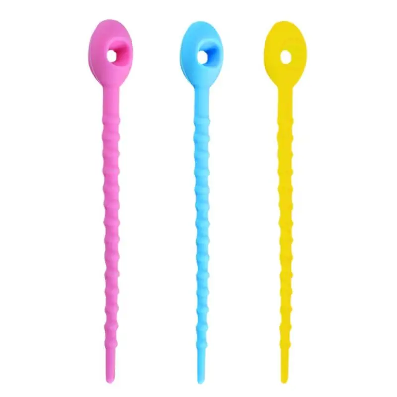 

1PCS Non-slip Flexible Food Grade Silicone Beam Port Bundled Cable Holder Data Line String Binding Tape Color Random