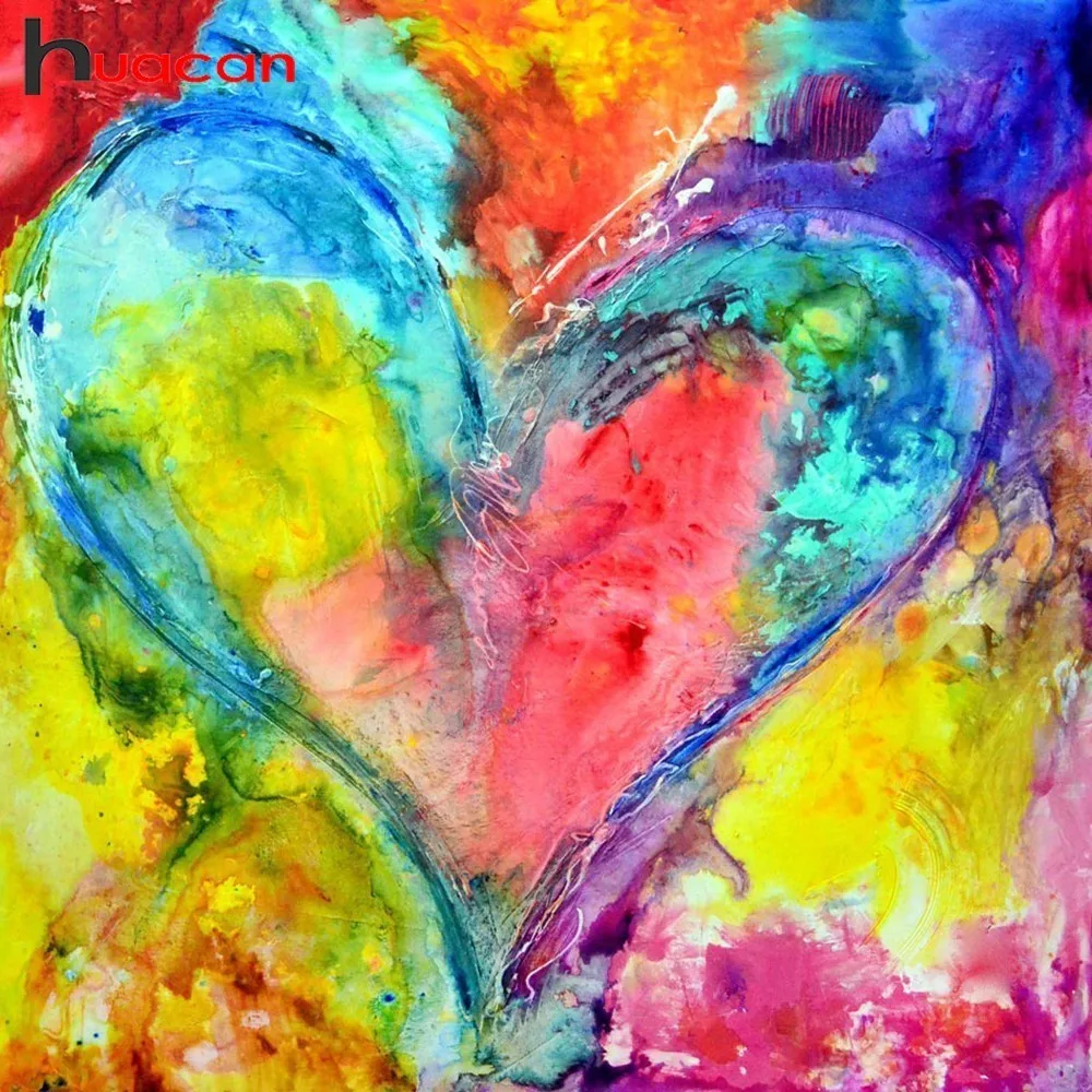 

Huacan Diamond Mosaic Heart Picture Of Rhinestones DIY Diamond Painting Full Square Drill Cartoon Diamond Embroidery Sale LOVE