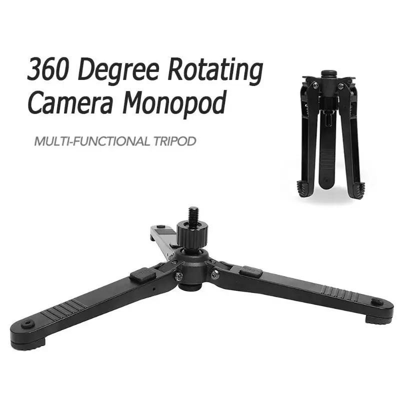

M3 Aluminum Alloy Camera Tripod Base Universal 360 Degree Rotating Camera Monopod Support Foldable Base with 3/8 Screw 30KG Load