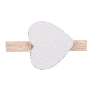 

AAAJ-Small Mini Wooden Clothes Pegs / Decorative Pegs with Hearts , White